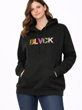 Black Scale ($130) BLVCK SCVLE Hoodie Black Rainbow Logo Streetwear Pullover